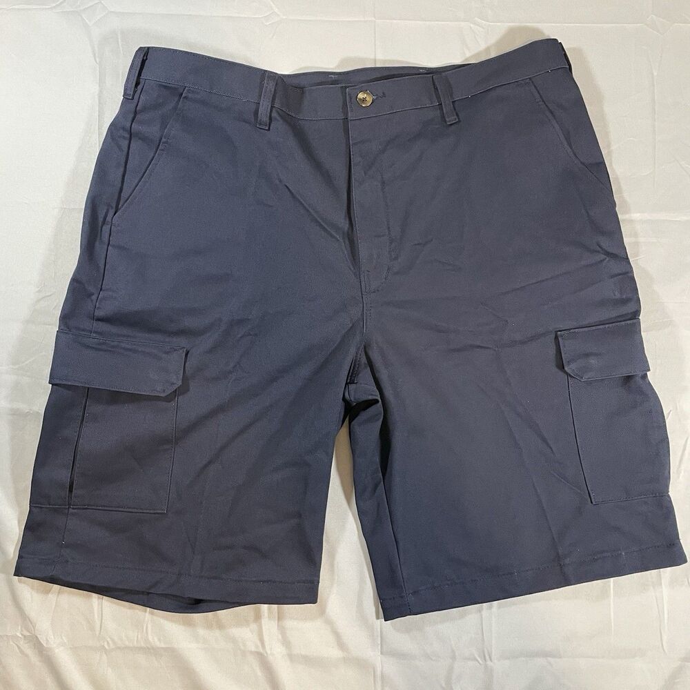 Red Kap Cargo Shorts Work Wear Utility Shorts 40x12 100% Cotton Blue NWT